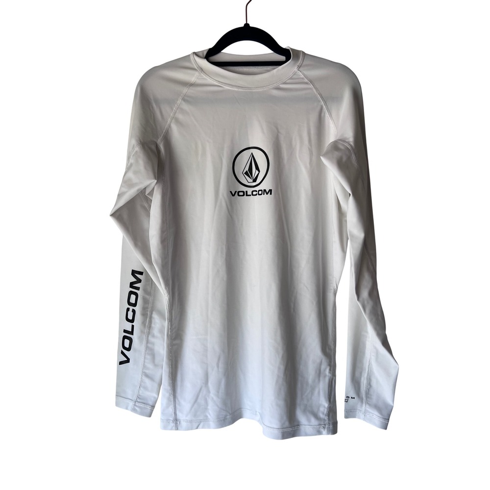 Volcom Mens White Long Sleeve Rash Guard 50+ UPF Anti-UV Surf Shirt XL